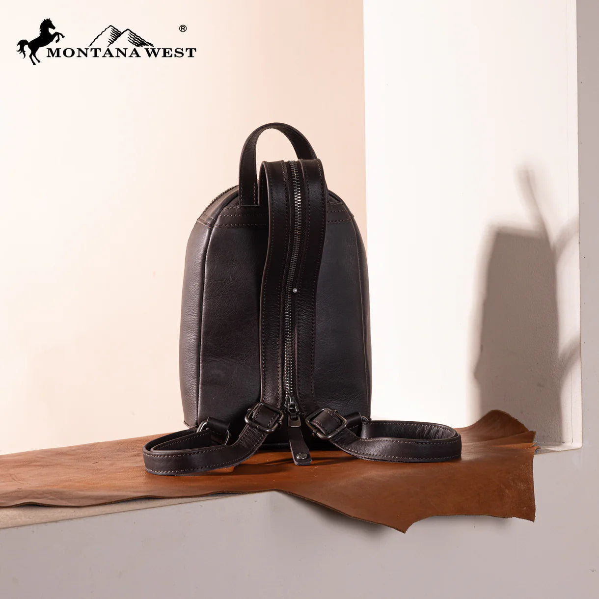 Montana West Genuine Hair-On Cowhide Convertible Sling Backpack - MWR-066