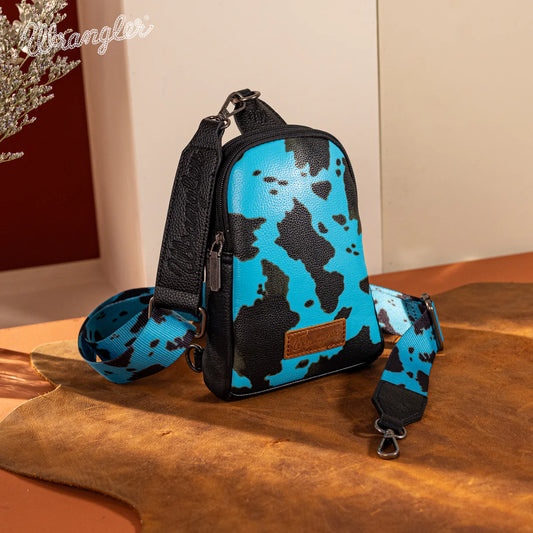 Wrangler Cow Print Crossbody Sling Chest Bag - WG133-210