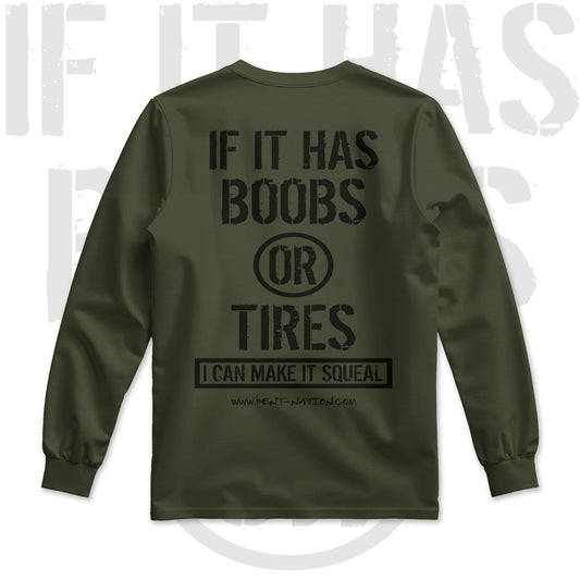 Boobs Or Tires Men's Premium Long Sleeve Shirt