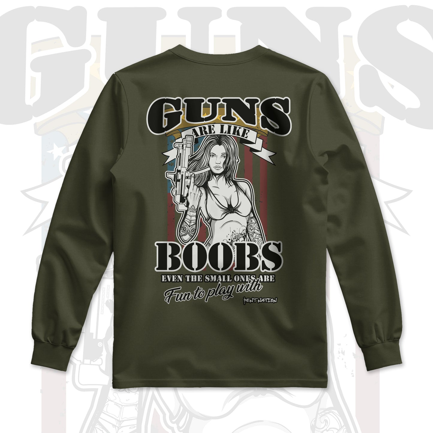 Guns Are Like Boobs Men's Premium Long Sleeve Shirt