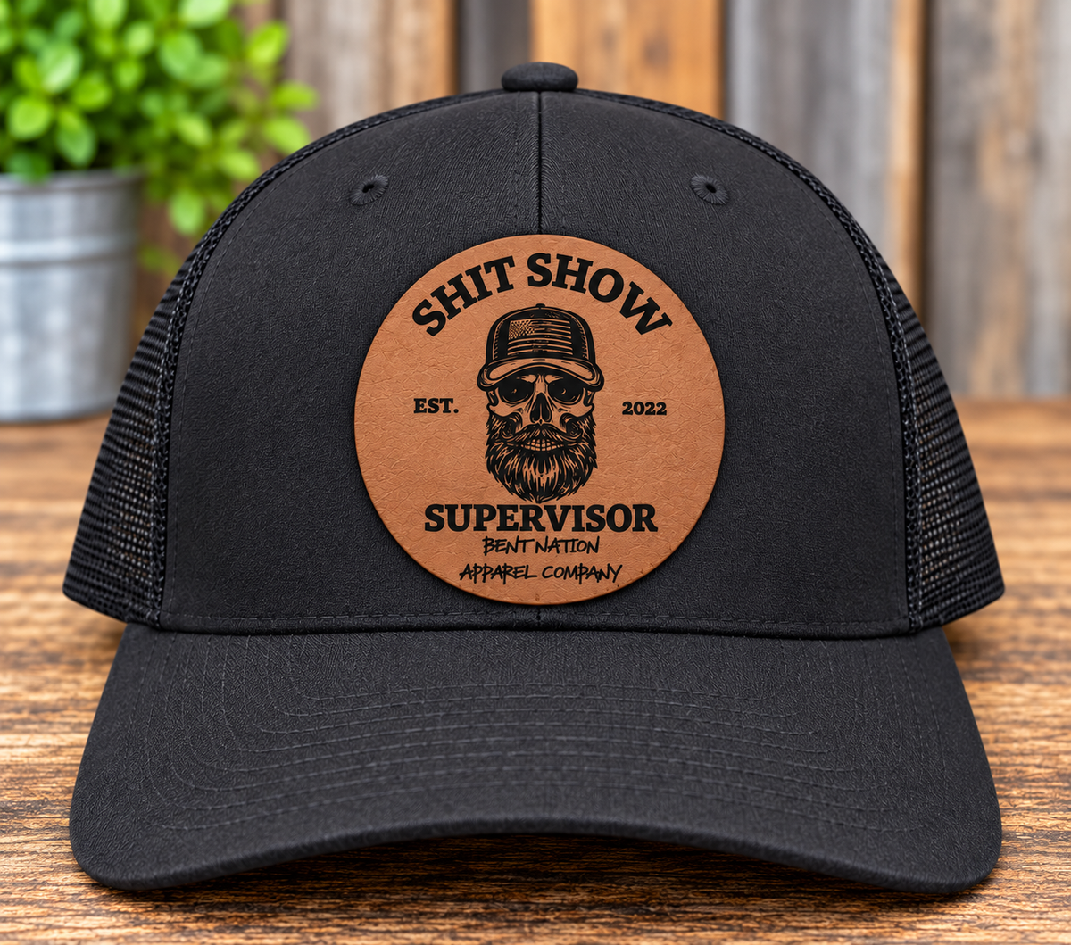 Shitshow Supervisor Leatherette Trucker Hat