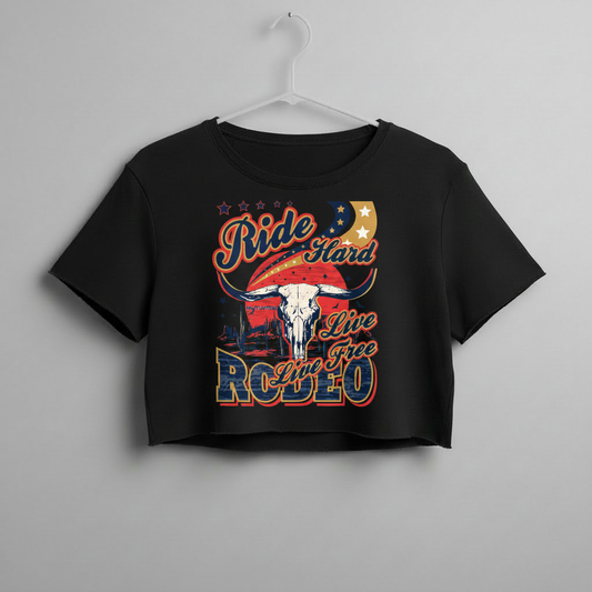 Ride Hard...Live Free Rodeo - Desert - Women's Crop Top