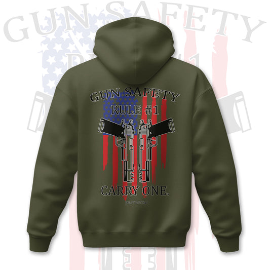 🔫 GUN SAFETY – RULE #1: CARRY ONE. Men's Hoodie