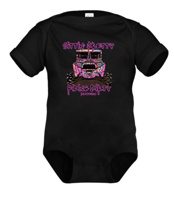 Sittn' Pretty Riding Dirty Infant Onesie