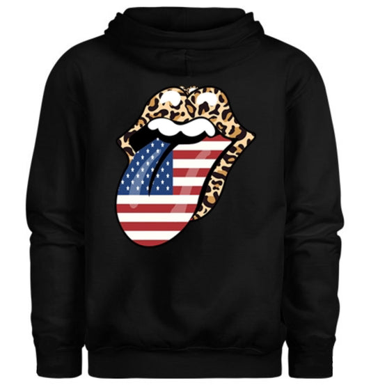 American Flag Lips Women's Hoodie