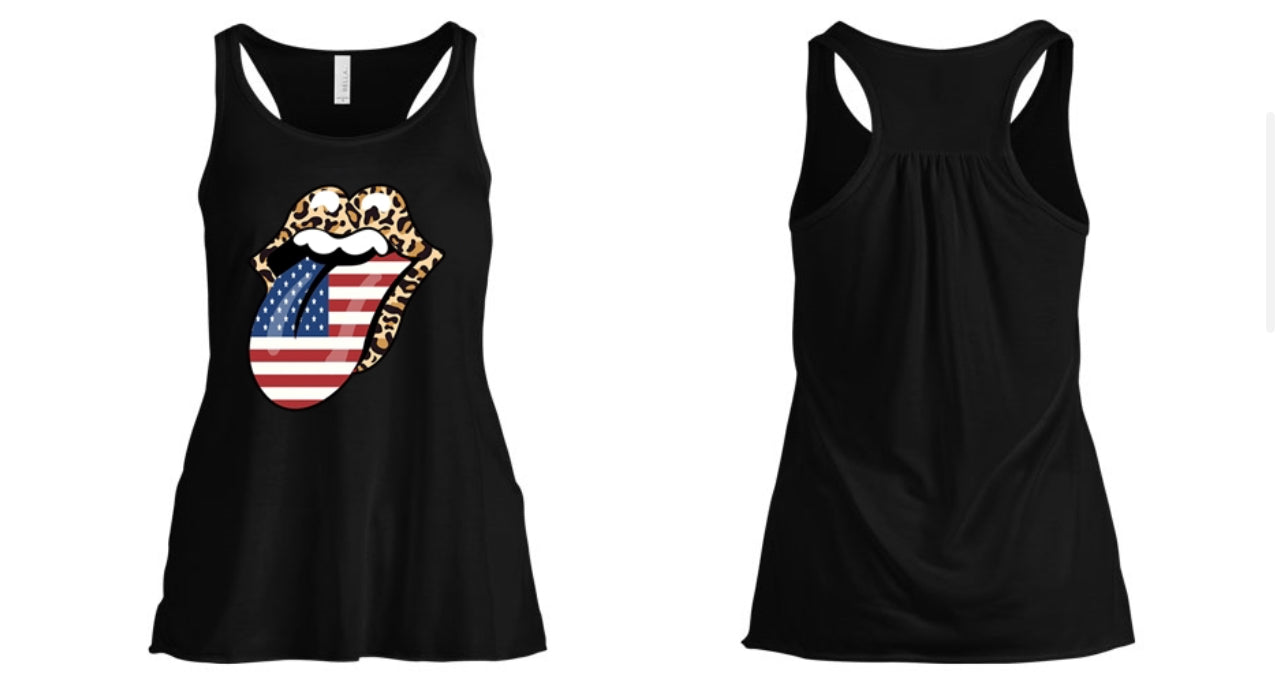 American Flag Lips Women's Tank Top