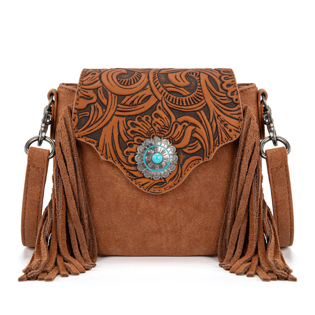 Montana West Embossed Fringe Mini Crossbody - MW1366-8360CF