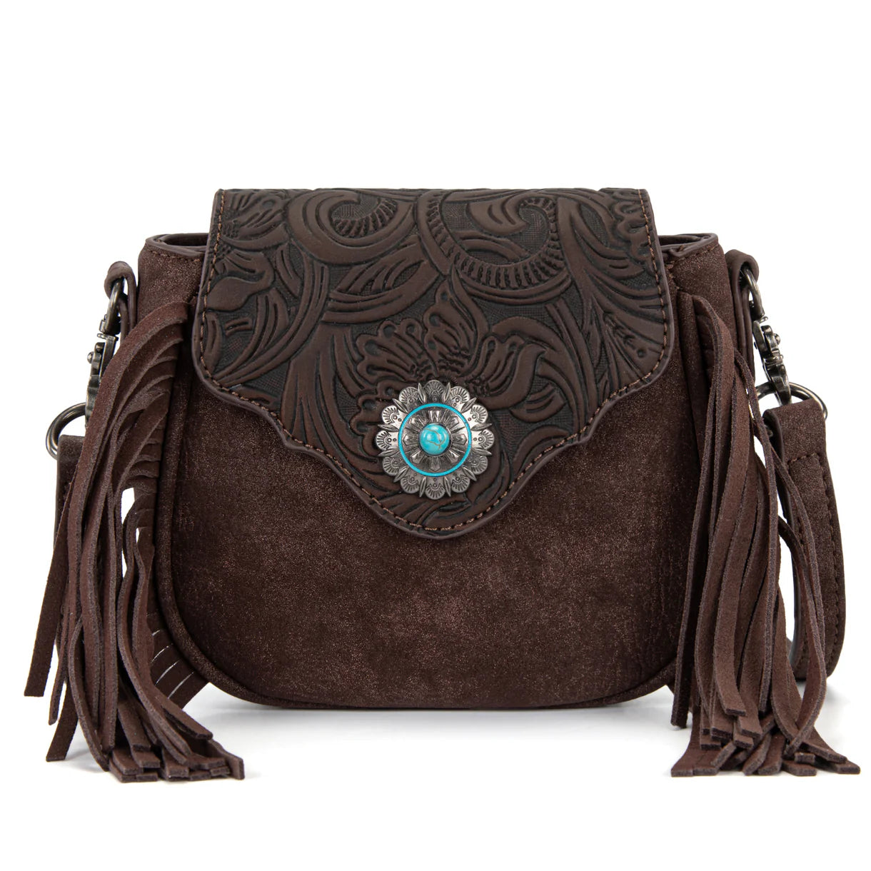 Montana West Embossed Fringe Mini Crossbody - MW1366-8360CF