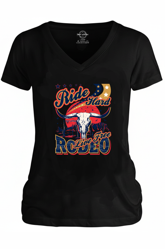 Ride Hard... Live Free Rodeo Women's V-Neck