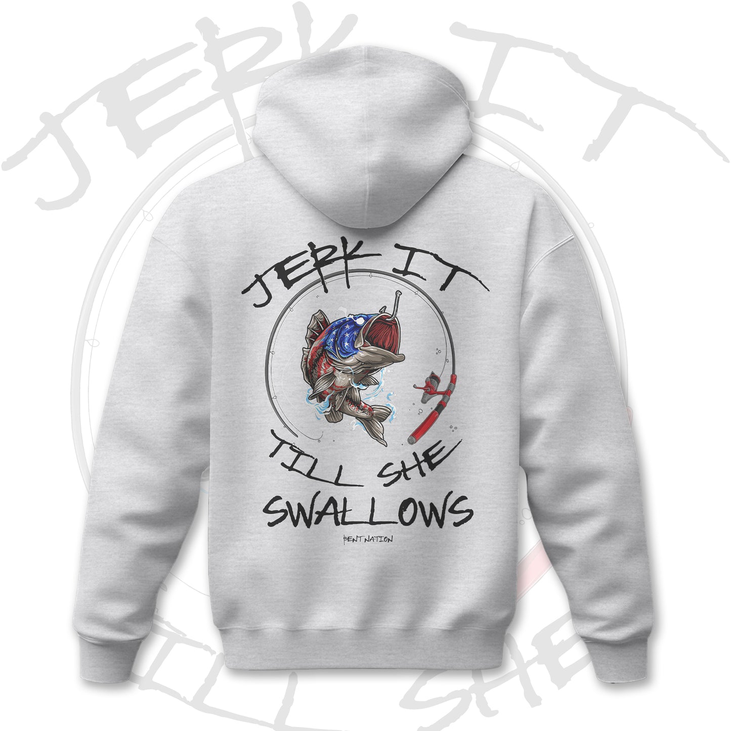 🐟 Jerk It Till She Swallows – Patriotic Fishing Hoodie