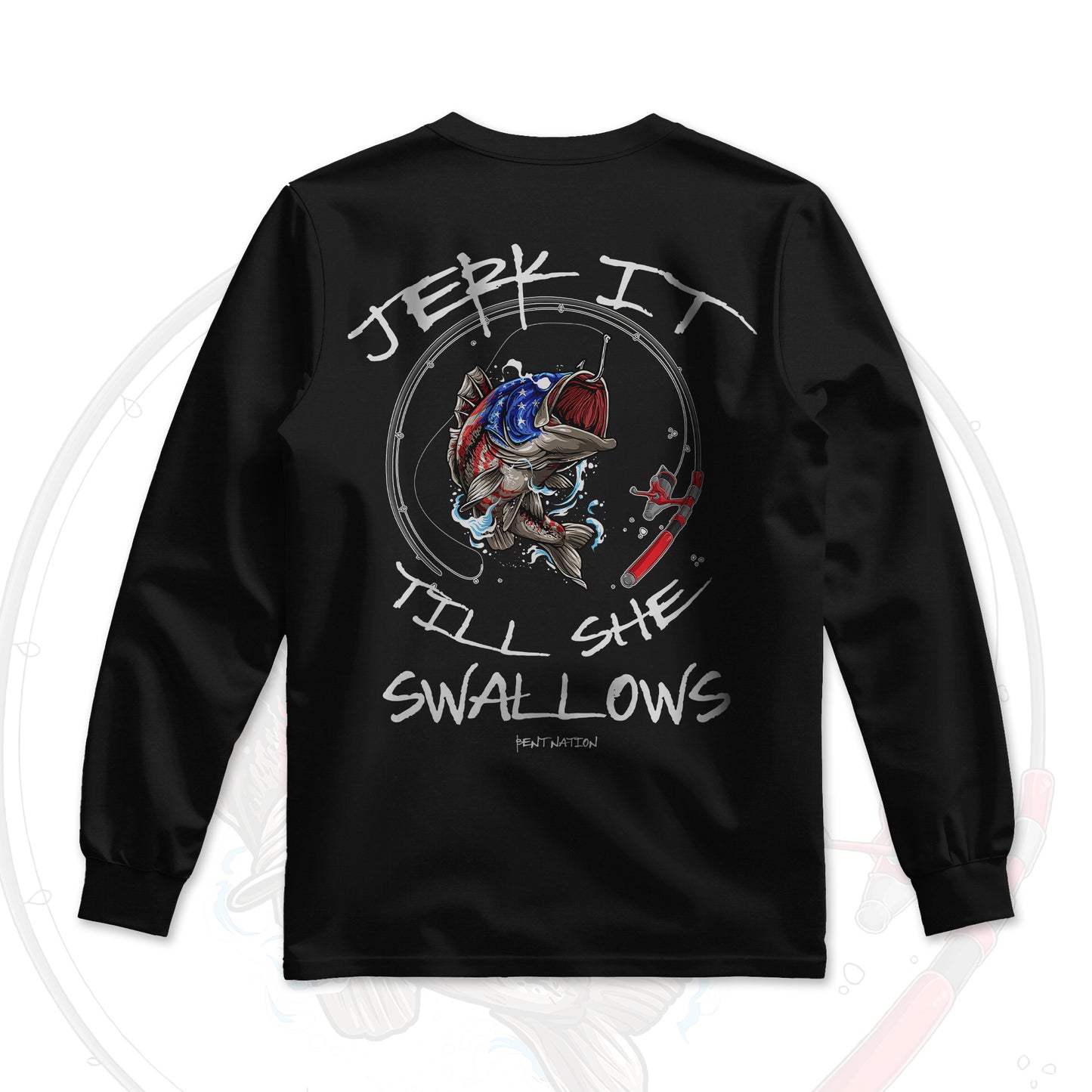 🐟 Jerk It Till She Swallows – Patriotic Fishing Long Sleeve