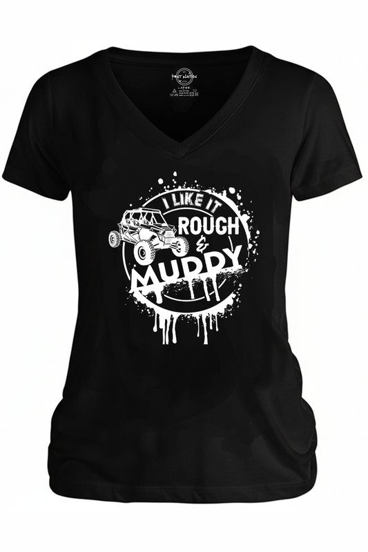 I Like It Rough & Muddy Women V-Neck