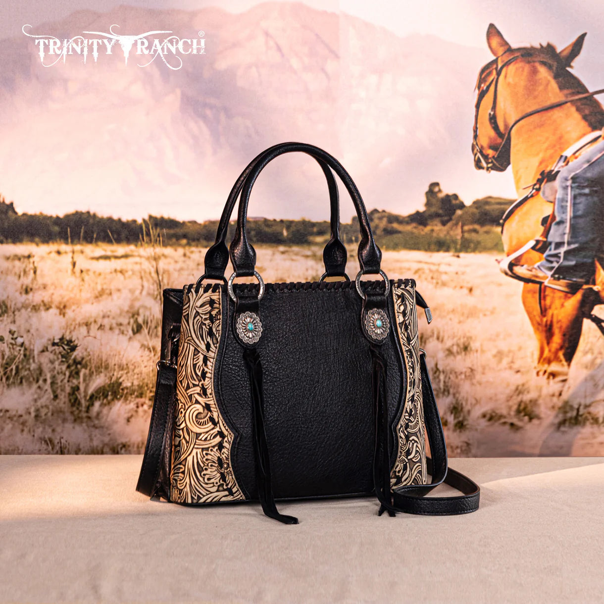 Trinity Ranch Concho Collection Tote/Crossbody - TR192G-8322