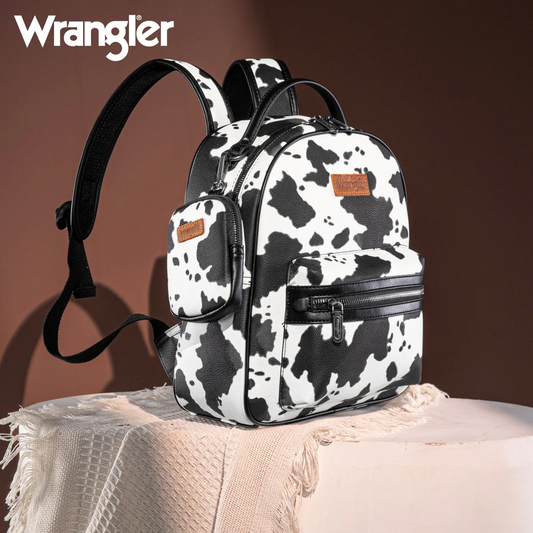 Wrangler Cow Print Backpack With Coin Pouch - WG133-8603