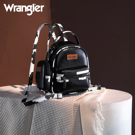 Wrangler Cow Print Mini Backpack With Coin Pouch - WG133-8600