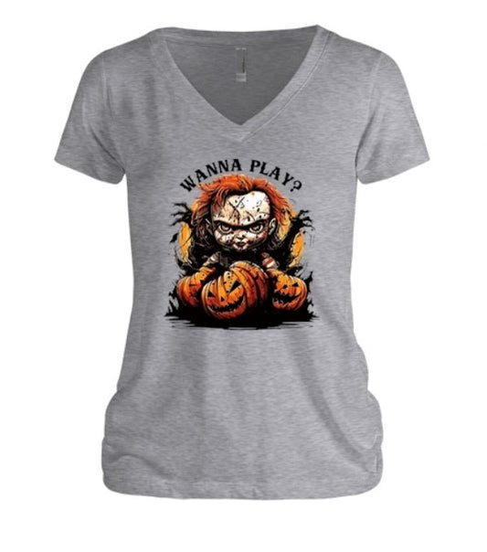 Wanna Play - Chucky Halloween Women's V-Neck