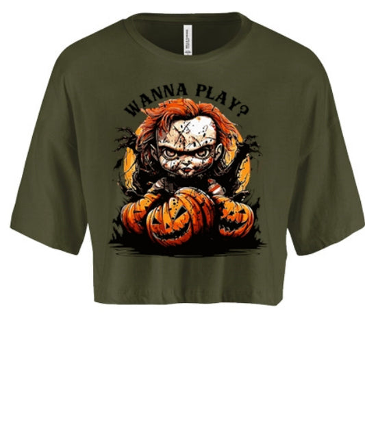 Wanna Play - Chucky Halloween Women's Crop Top