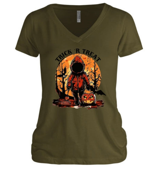 Trick Or Treat Halloween Women's V-Neck