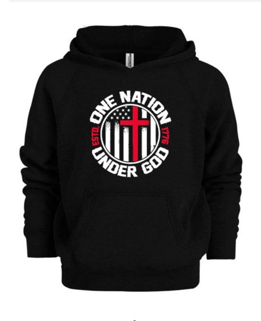 One Nation Under God Kids Hoodie