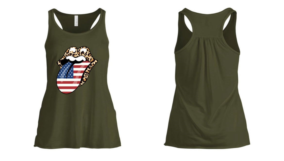 American Flag Lips Women's Tank Top