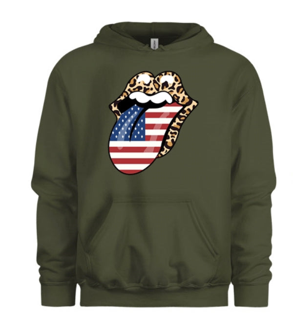 American Flag Lips Women's Hoodie