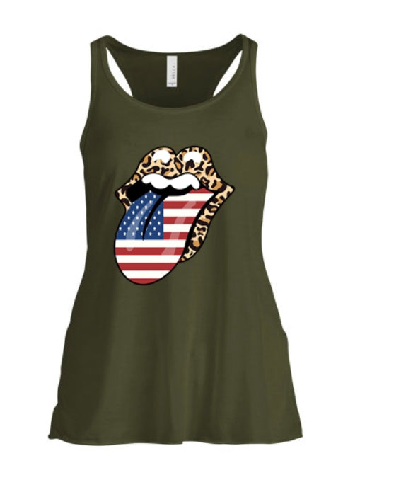 American Flag Lips Women's Tank Top