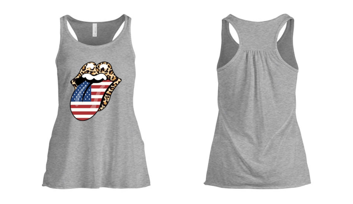 American Flag Lips Women's Tank Top