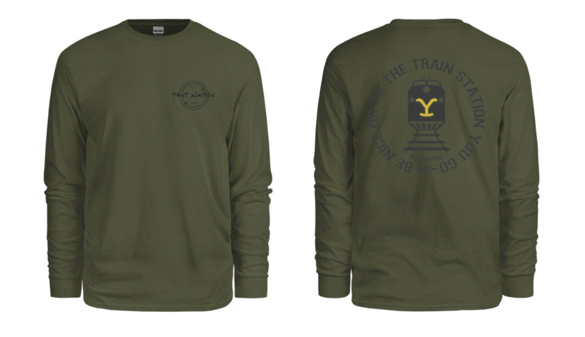 Train Station Men's Long Sleeve Shirt