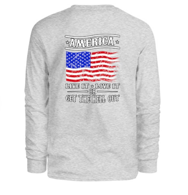 America Live It Love It Men's Long Sleeve Shirt