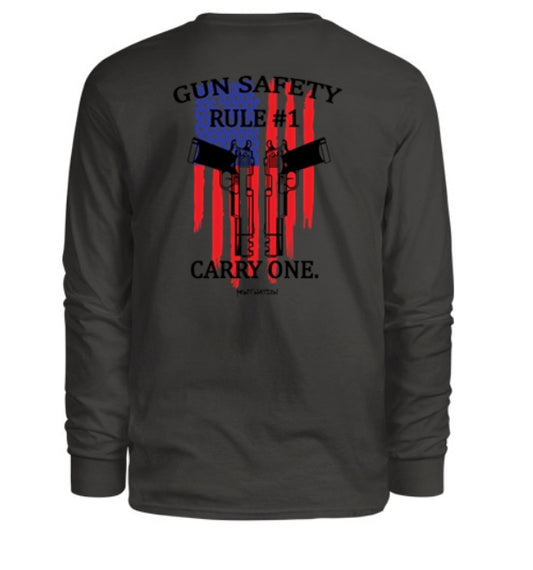 Gun Safety Rule #1 Carry One Men's Long Sleeve Shirt