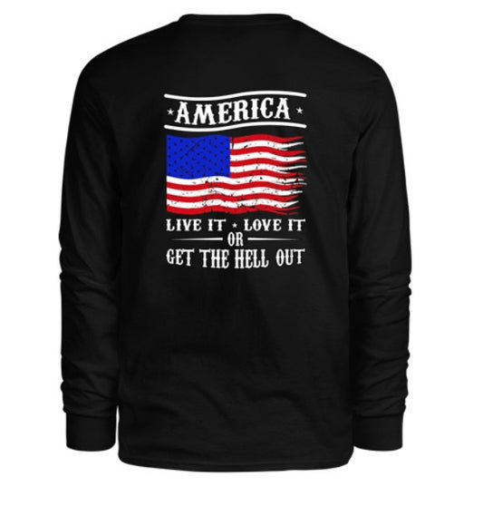 America Live It Love It Men's Long Sleeve Shirt