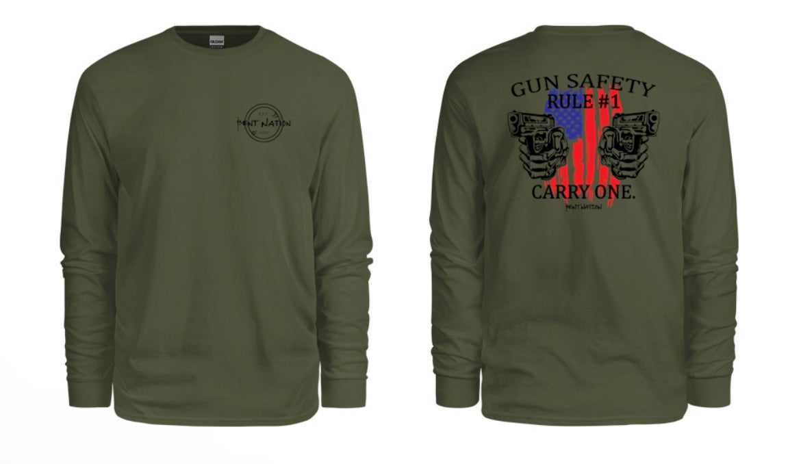 Gun Safety Rule #1 Men's Long Sleeve