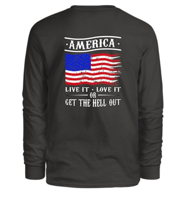 America Live It Love It Men's Long Sleeve Shirt