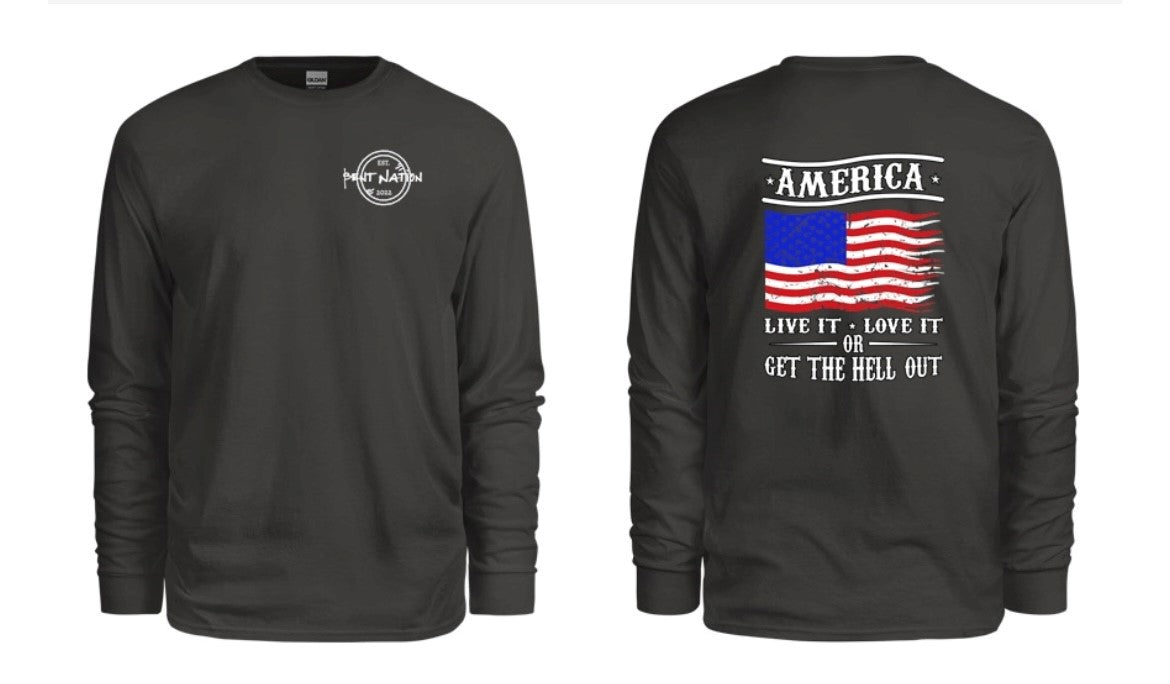 America Live It Love It Men's Long Sleeve Shirt