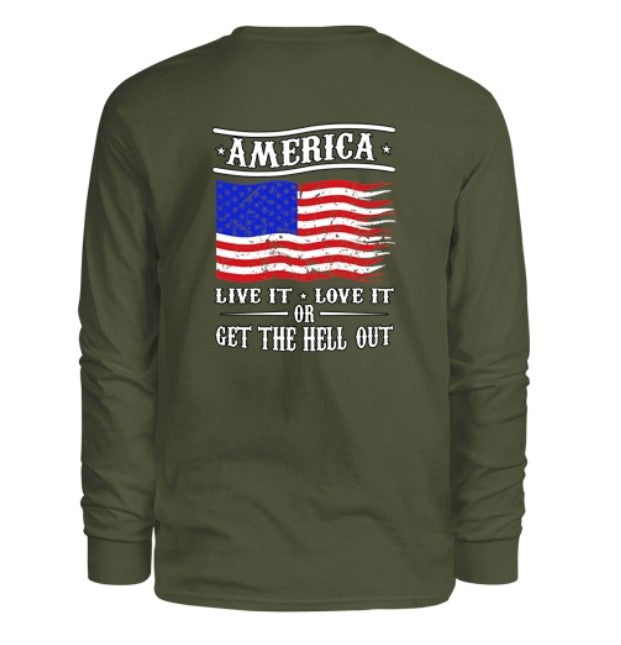 America Live It Love It Men's Long Sleeve Shirt