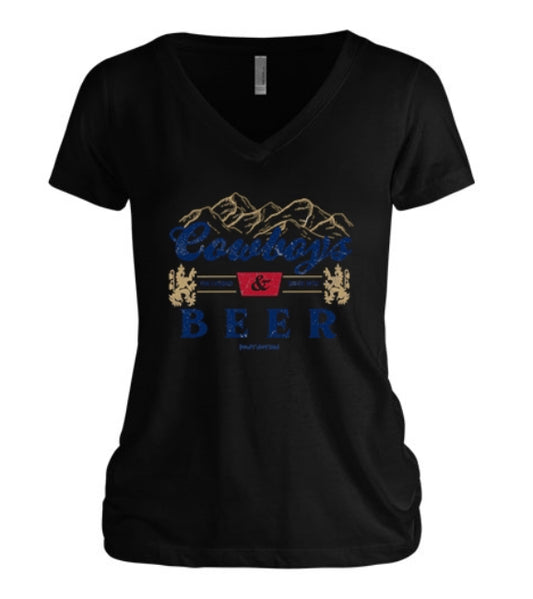 Cowboys & Beer Women's V-Neck