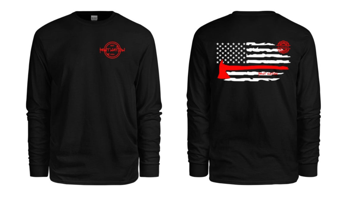 Firefighter Flag Men's Long Sleeve Shirt