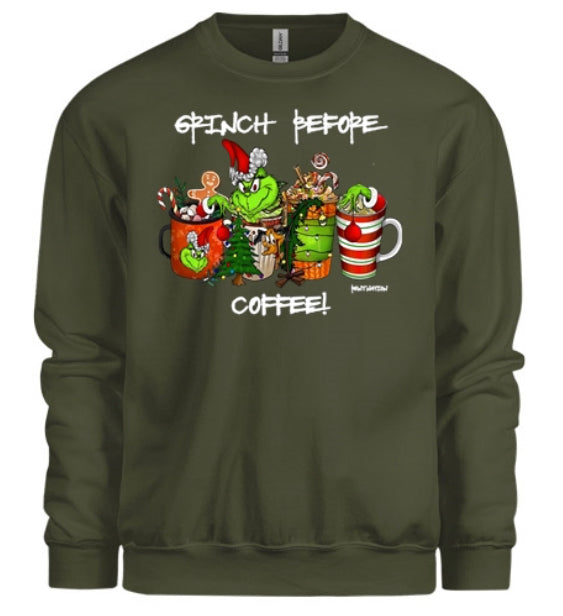 Grinch Before Coffee Women's Pullover