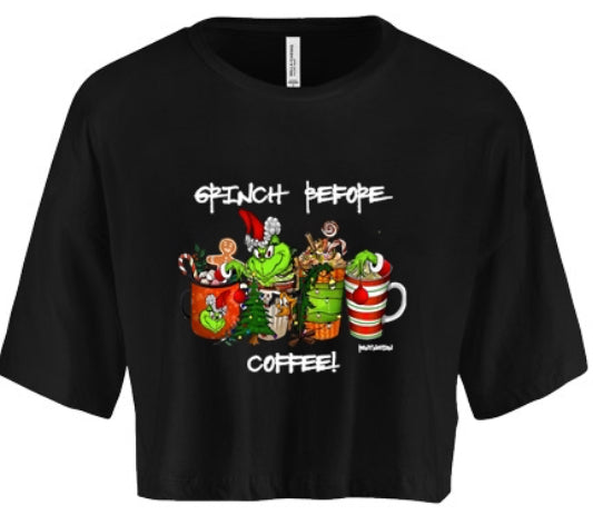 Grinch Before Coffee Women's Crop Top