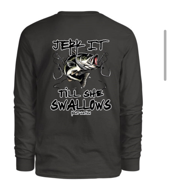 Jerk It Til' She Swallows Men's Long Sleeve Shirt