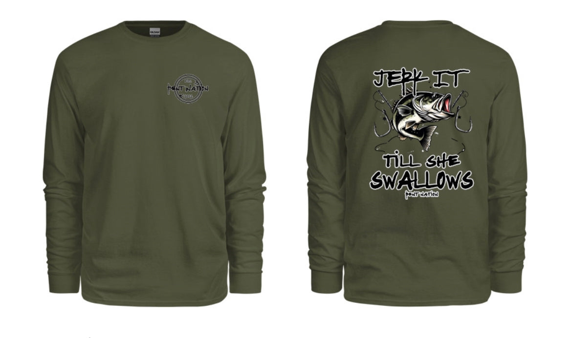 Jerk It Til' She Swallows Men's Long Sleeve Shirt