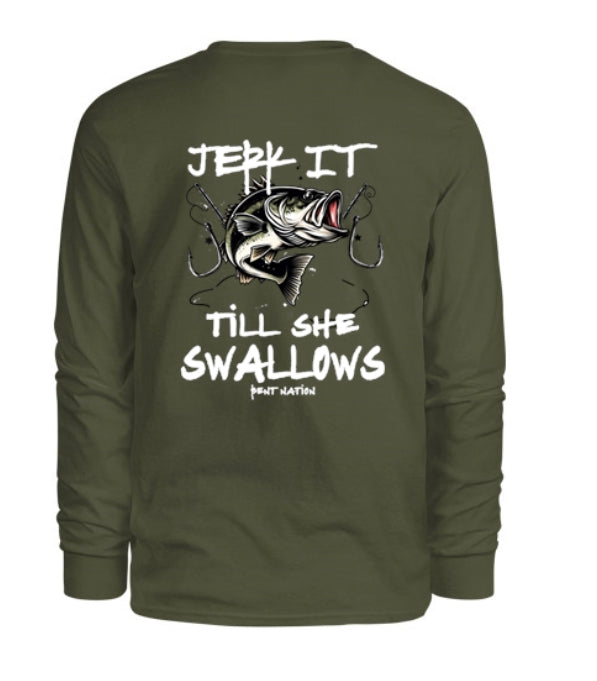 Jerk It Til' She Swallows Men's Long Sleeve Shirt