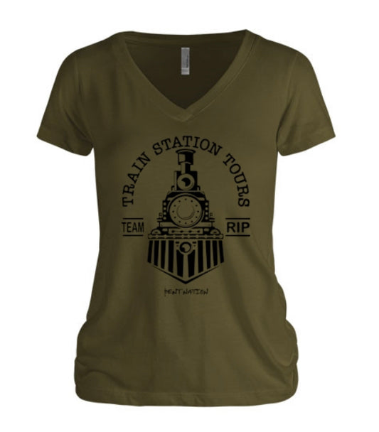 Train Station Tours - Team Rip Women's V-Neck