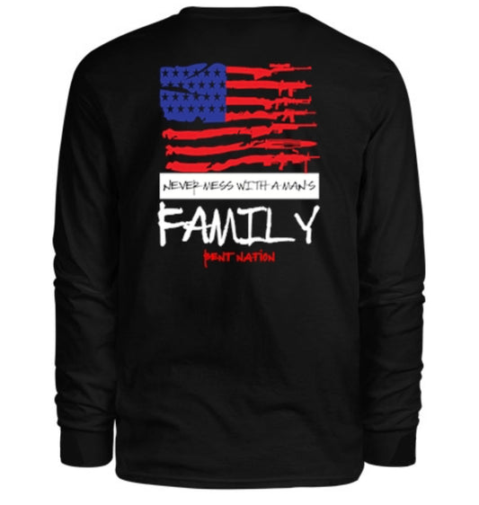 Never Mess With A Man's Family Men's Long Sleeve